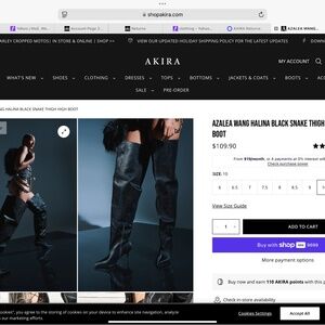 AZALEA WANG HALINA BLACK SNAKE THIGH HIGH BOOT - 10